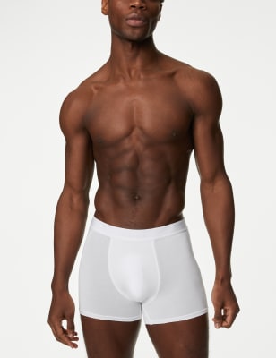 

JAEGER Mens 3pk Cotton Stretch Trunks - White, White