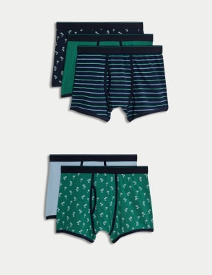 

M&S Collection Pack de 5 bóxers slip Cool & Fresh™ de algodón variadosMens - Green Mix, Green Mix