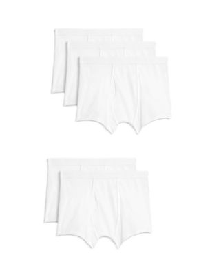

Mens M&S Collection 5pk Cotton Stretch Cool & Fresh™ Trunks - White, White