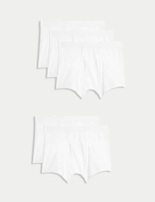 

Mens M&S Collection 5pk Cotton Stretch Cool & Fresh™ Trunks - White, White