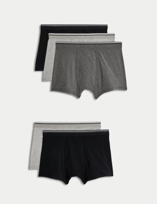 

Mens M&S Collection 5pk Cotton Stretch Cool & Fresh™ Marl Trunks - Grey Mix, Grey Mix