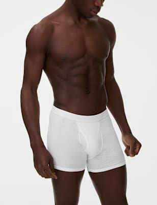 Mens M&S Collection 5pk Pure Cotton Cool & Fresh™ Trunks - White, White