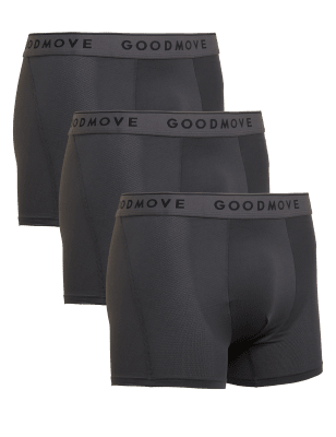 

Mens GOODMOVE 3pk Sports Trunks - Carbon, Carbon