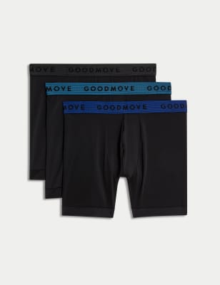 3pk Longer Length Sports Trunks - BG