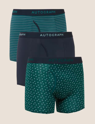 

Mens Autograph 3pk Microskin Geometric Trunks - Teal Mix, Teal Mix