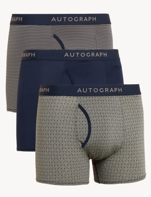 

Mens Autograph 3pk Assorted Pattern Trunks - Navy Mix, Navy Mix