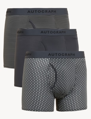 

Mens Autograph 3pk Assorted Pattern Trunks - Grey Mix, Grey Mix