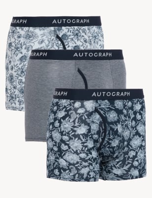 

Mens Autograph 3pk Premium Cotton Assorted Trunks - Navy, Navy