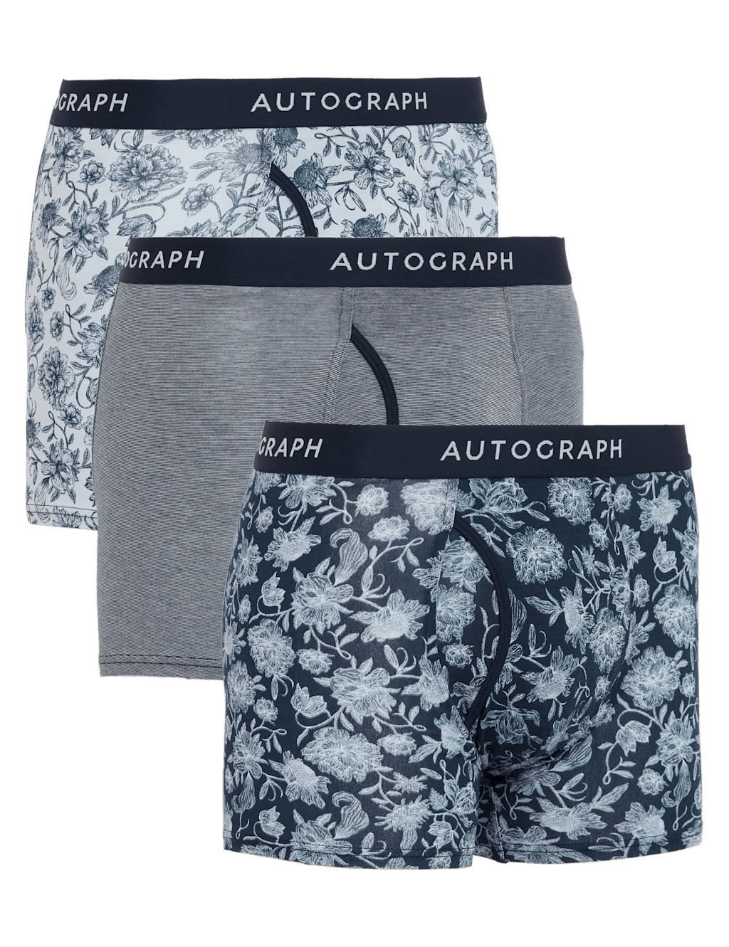 3pk Premium Cotton Assorted Trunks image 4