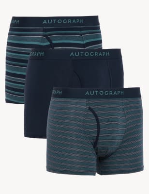 3pk Supima® Cotton Blend Striped Trunks