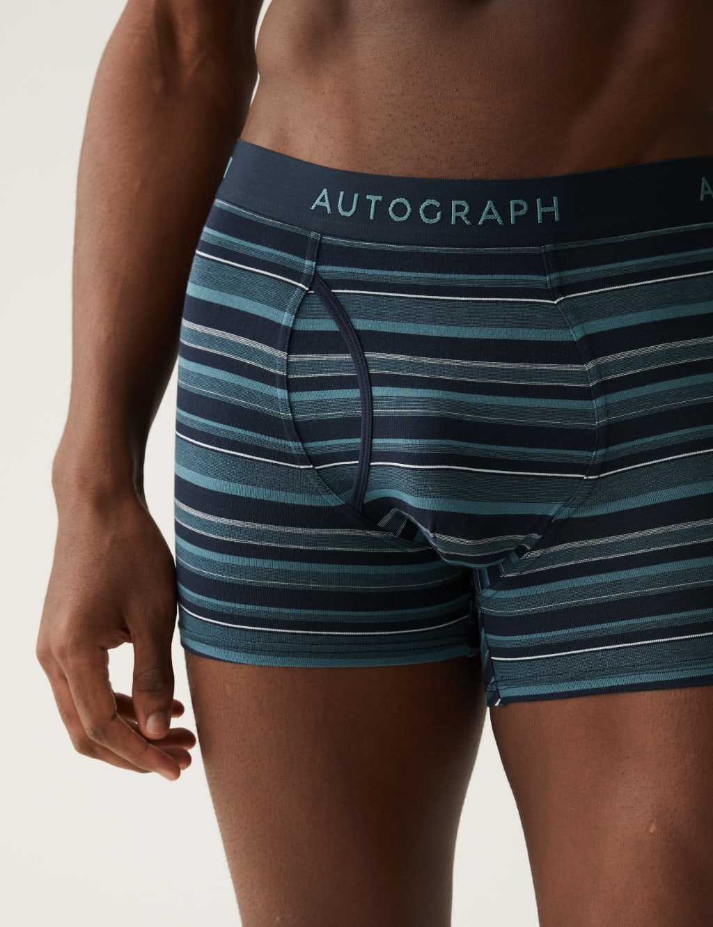 3pk Supima® Cotton Blend Striped Trunks image 2