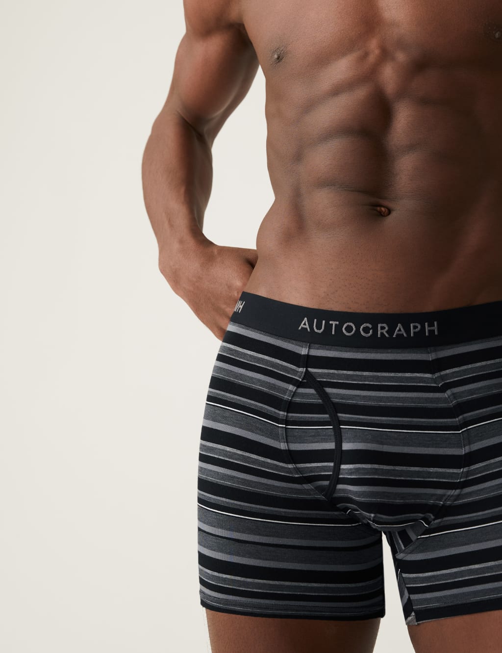 3pk Supima® Cotton Blend Striped Trunks image 2