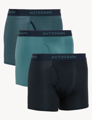 

Mens Autograph 3pk Microskin Assorted Pattern Trunks - Navy, Navy