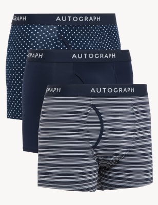 

Mens Autograph 3pk Assorted Pattern Trunks - Navy, Navy