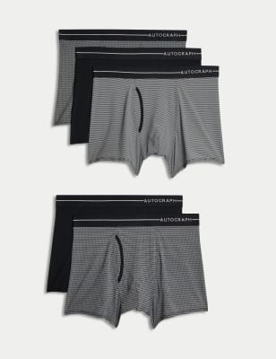 Autograph Men's 5pk Microskin Monogram Trunks - Black Mix, Black Mix