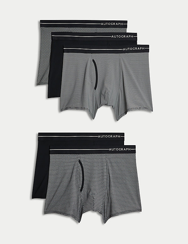 Set van 5 boxershorts van microskinstof met monogram - BE