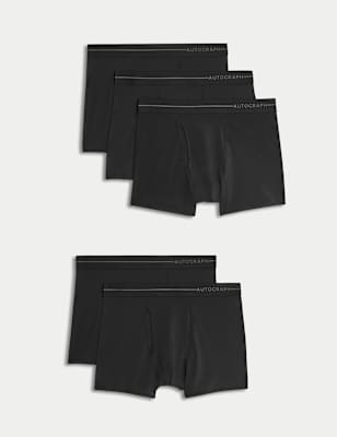 Autograph Mens 5pk Microskin Trunks - Black, Black