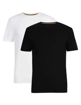 

Mens M&S Collection 2er-Pack Unterhemden mit hohem Baumwollanteil - White, White