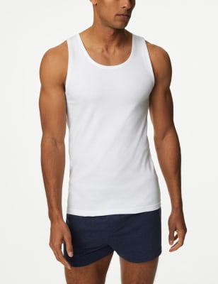 3pk Pure Cotton Sleeveless Vests | M&S AU