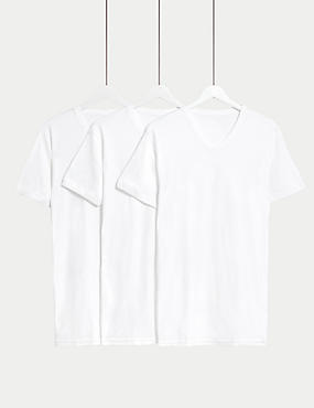 Pack de 3 camisetas 100% algodón de escote en pico