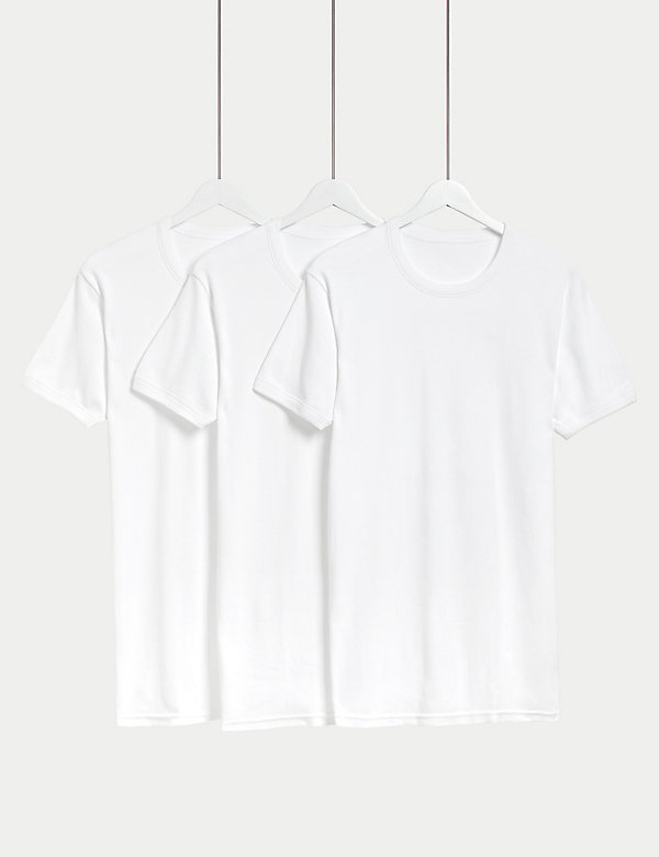 3pk Pure Cotton T-Shirt Vests - EC