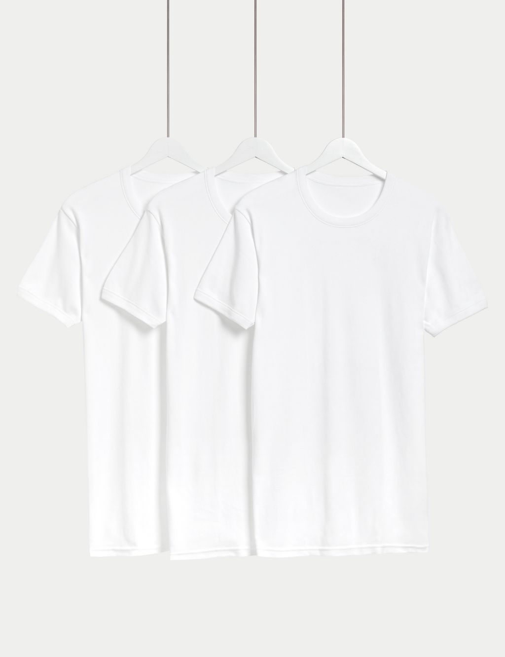 3pk Pure Cotton T-Shirt Vests image 1