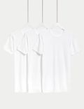 3er-Pack T-Shirt-Unterhemden aus reiner Baumwolle
