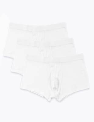  Lot de 3 boxers taille basse en coton de première qualité - White