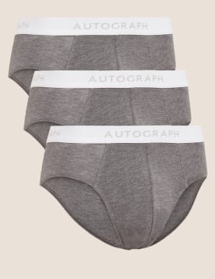 

Mens Autograph 3pk Premium Cotton Briefs - Grey Mix, Grey Mix