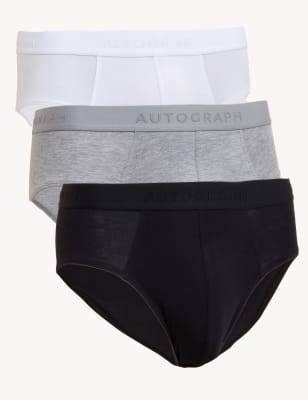 

Mens Autograph 3pk Supima® Cotton Blend Briefs - Grey Mix, Grey Mix