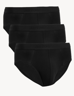 

Mens Autograph 3pk Supima® Cotton Blend Briefs - Black, Black