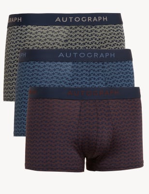 

Mens Autograph 3er-Pack Microskin-Hüftslips mit geometrischem Muster - Navy Mix, Navy Mix
