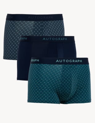 Autograph Mens 3pk Geometric Hipsters - XXL - Navy, Navy