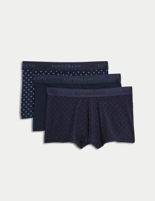 

Mens Autograph 3pk Supima® Cotton Blend Polka Dot Hipsters - Navy Mix, Navy Mix