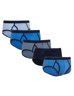 

Mens M&S Collection 5er-Pack Slips mit hohem Baumwollanteil und Cool & Fresh™ - Fresh Blue, Fresh Blue