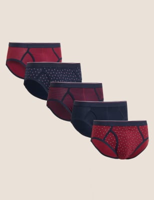 

Mens M&S Collection 5pk Cotton Rich Cool & Fresh™ Briefs - Berry, Berry
