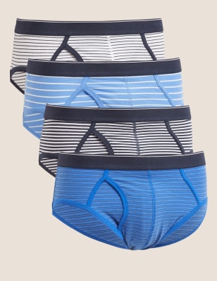 

Mens M&S Collection 4pk Cotton Stretch Cool & Fresh™ Briefs - Blue Mix, Blue Mix