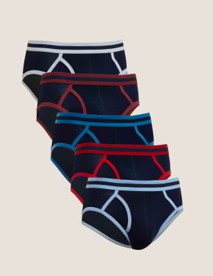 

Mens M&S Collection 5pk Cotton Stretch Cool & Fresh™ Briefs - Navy Mix, Navy Mix