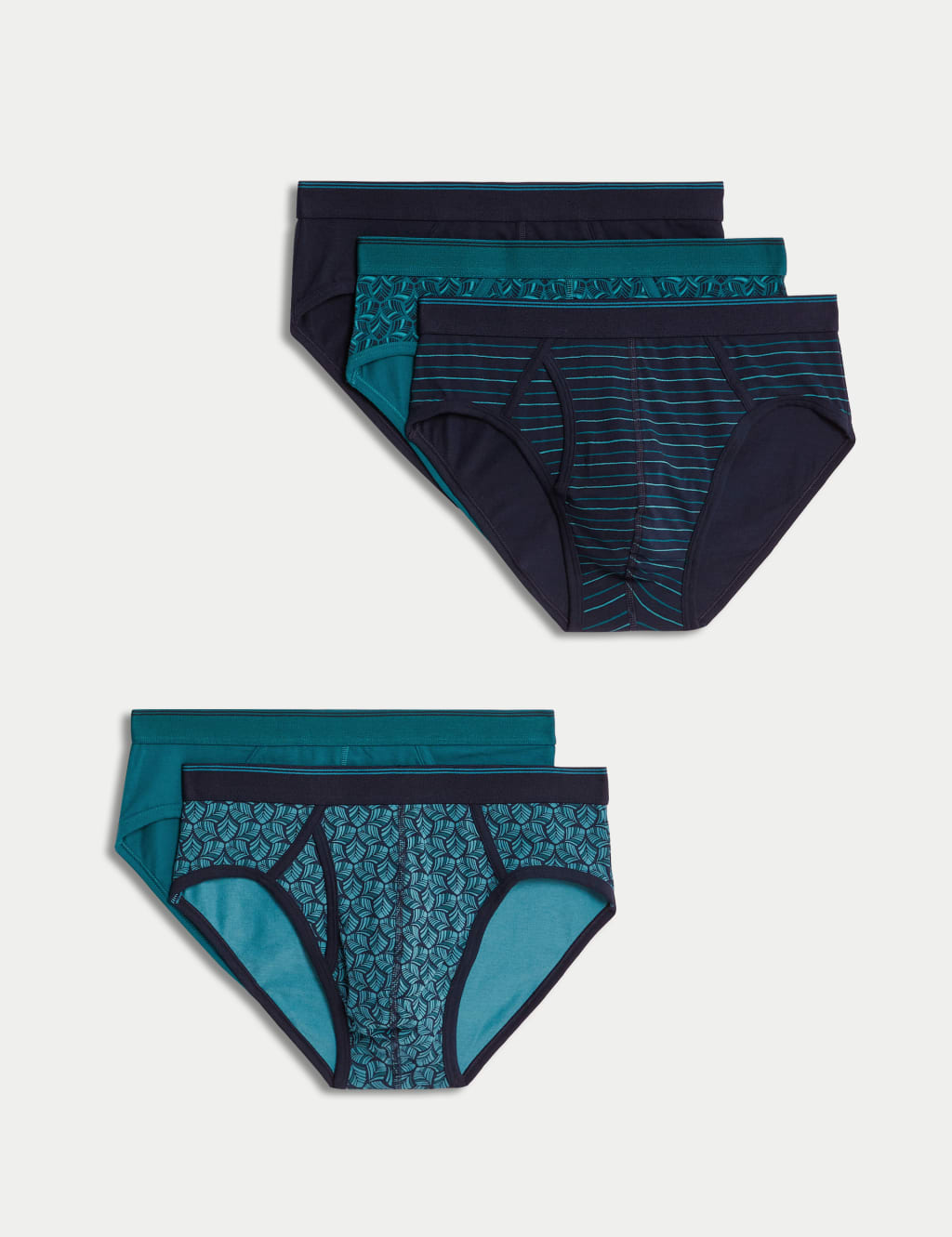 5pk Cool and Fresh Leaf Print Brief image 1