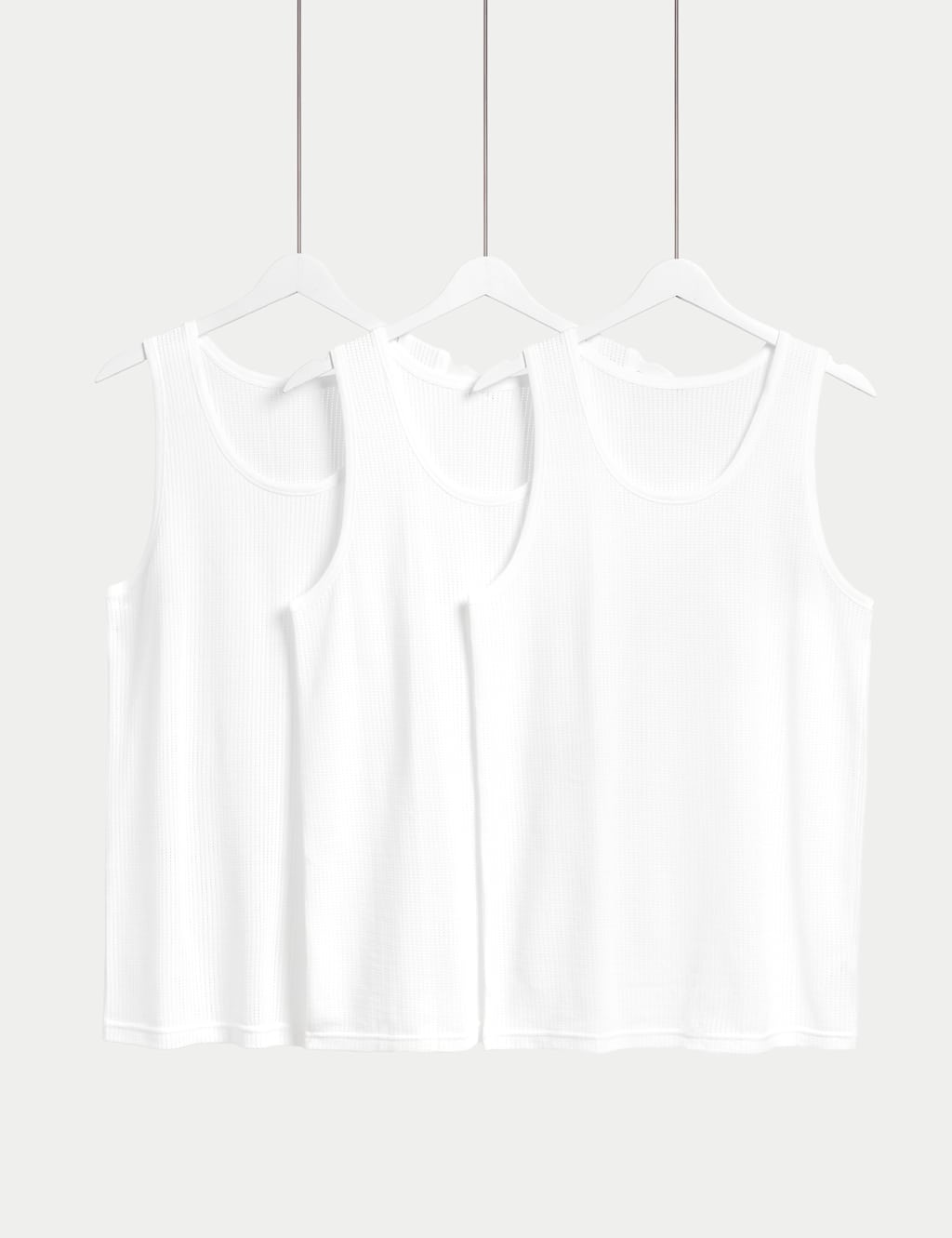 3pk Pure Cotton Classic Sleeveless Vests image 1