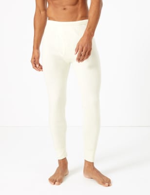 Cale&ccedil;on long chauffant en laine m&eacute;lang&eacute;e