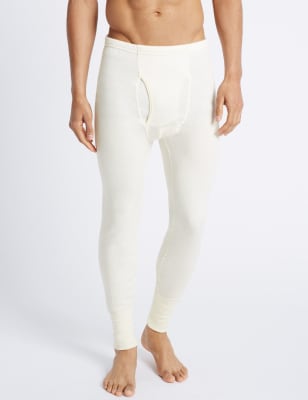 Cale&ccedil;on long chauffant en laine m&eacute;lang&eacute;e