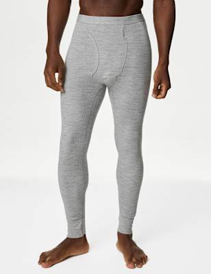 M&S Men's Heatgen Maximum Thermal Long Johns - XXL - Grey Marl, Grey Marl,Ivory,Black