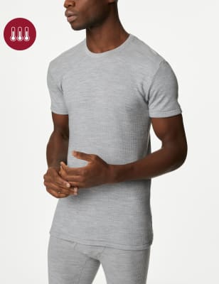 

Mens M&S Collection Heatgen™ Maximum Thermal Short Sleeve Top - Grey Marl, Grey Marl