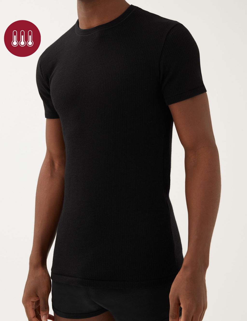 F&F Tesco Ribbed Short Sleeve Crew Neck Thermal Top Size 2xl Black for sale  online