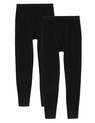 

Mens M&S Collection 2er-Pack lange Thermo-Unterhosen für mittlere Wärme - Black, Black