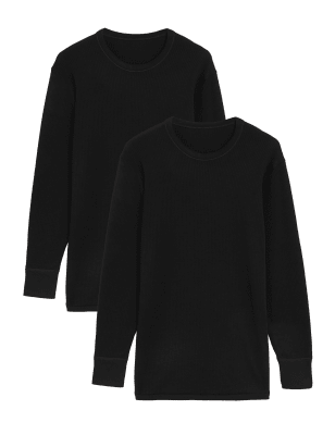 

Mens M&S Collection 2er-Pack Langarm-Thermo-Oberteile für maximale Wärme - Black, Black