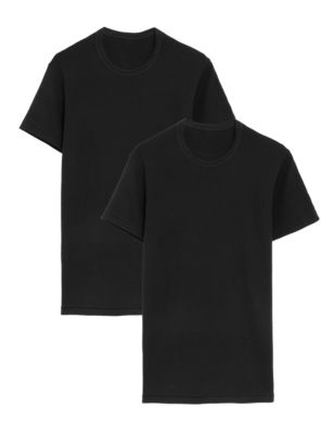 

Mens M&S Collection 2pk Maximum Warmth Wool Blend Thermal Vests - Black, Black