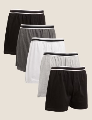 

Mens M&S Collection 5 Pack Pure Cotton Jersey Boxers - Grey Mix, Grey Mix