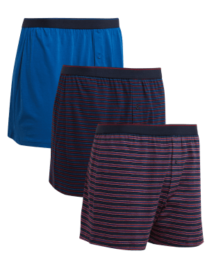 

Mens M&S Collection 3pk Pure Cotton Cool & Fresh™ Boxers - Dark Navy Mix, Dark Navy Mix
